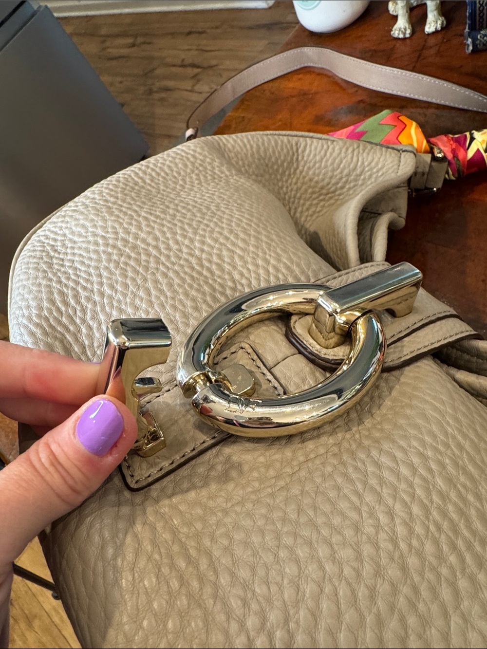 Diane von Furstenberg (DVF) "Sutra" Hobo Bag in taupe - Picture 13 of 16